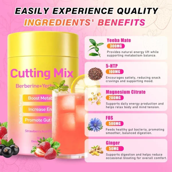 Cutting Mix Berberine & Yerba Mate Powder – Metabolism & Energy Support Formula