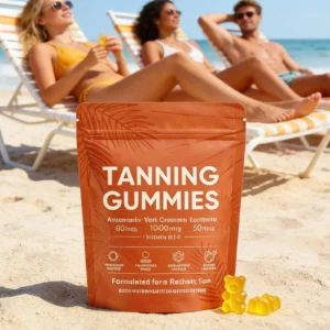 Tanning Gummies with Astaxanthin, Beta Carotene & Lycopene – Beauty & Glow Support